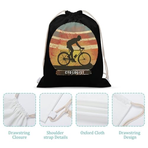 Funny Cycling & Bicycle Drawstring Backpack Gym Sackpack Draw String Sport Bag Workout Bag for Men Women 30x40cm4