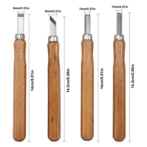 Miniatura 2 de Kissral 4 Piezas Herramienta De Talla De Madera Juego De Herramientas De Tallado En Madera Para Principiantes Y Profesionales