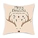YU-HELLO Funda de cojín de Papá Noel Alce decorativa para sofá, decoración de la sala de estar del hogar, fundas de cojín de Navidad
