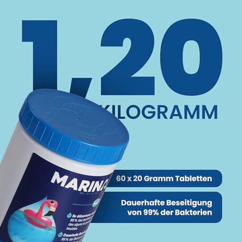 Chlortabletten für Pools – Bestlivings Marina Chlor Multitabs 20g, 60 Stück