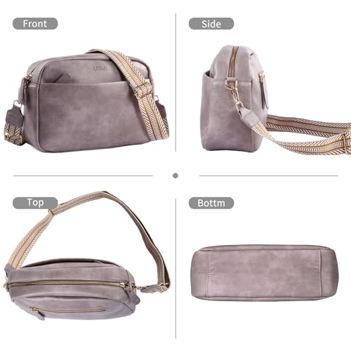Image of Lasaviin Crossbody Bags for Women, Fashion Large Size Vegan Leather Purse Shoulder Handbag with Adjustable Wide Strap