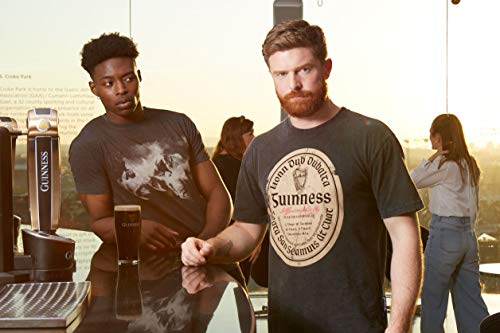 Distressed Gaelic Label Guinness T-Shirt – Short Sleeve Black Graphic Tee – X-Large #TOP3