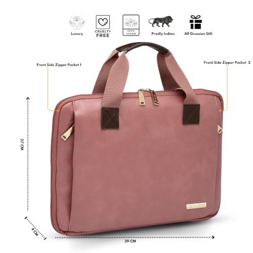 Image of VISMIINTREND Stylish Leather Laptop Bags for Men & Women | Office, Messenger, Shoulder, Handbag | Fits 13 inch,14 inch, 15.6 Inch Laptops, Macbook | Corporate Gifts for Men, Clients, Employees