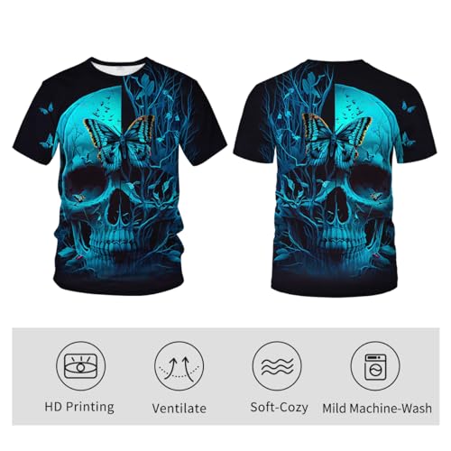 RASBCTK Men's Skull Graphic Tshirt 3D Print Skeleton Shirt for Men Funny Skull Tees Top - Image 6