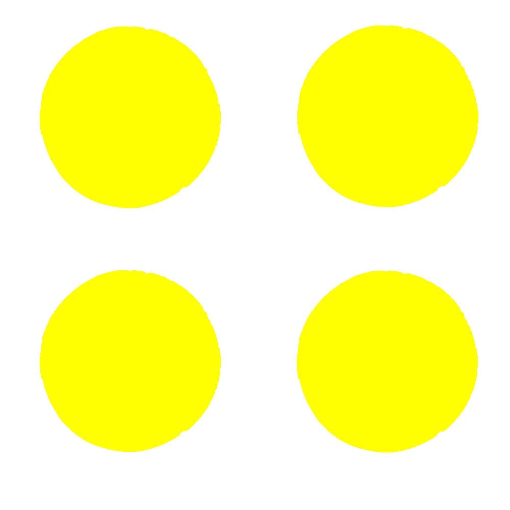 Quattroerre Refractive Stickers Circles, Yellow, Set of 4