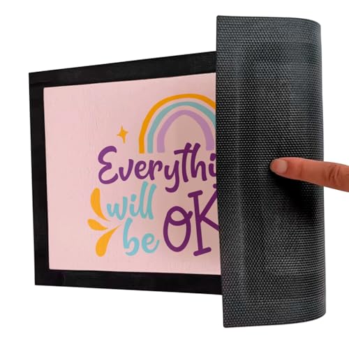 Paillasson rose 75x50cm Everything Will be OK pour entree - 5