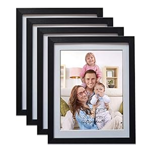 Giftgarden 8×10 Picture Frame Black with Mat, 9.4×11.7 Outer Frames Matted to 8 x 10’ Photos for Wall or Tabletop Decor…