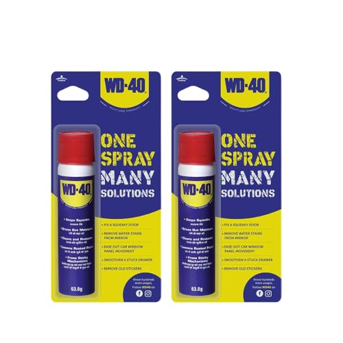 Image of Pidilite WD-40 Multipurpose Spray for Home Improvement, Frees jammed locks & Rust Parts,Adhesive remover,Grill & stove Cleaning,Protectant Agent -Multi use for Home,Work & DIY Purpose, 63.8g,Pack of 2