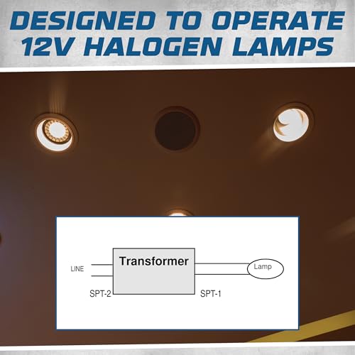 Image of OHLECTRIC Replacement for KTET-60-1-WC-F Step-Down Electronic Transformer - High-Performance 12V Halogen Transformer | Parallel lamp Connection - Use for Track Lighting & Recessed Lighting