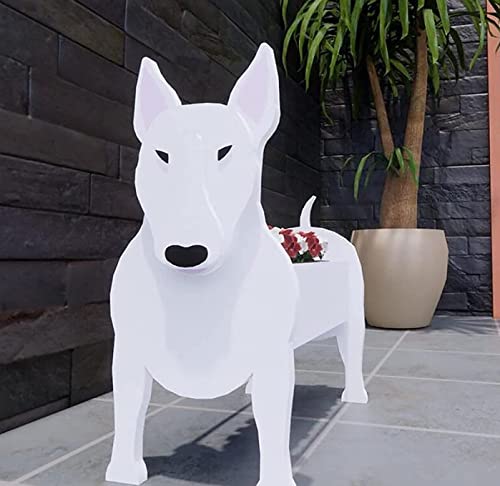 漫画の動物かわいい木製の犬の形の鉢植えの庭の装飾ロットワイラープランター 2個 (ブルテリア)