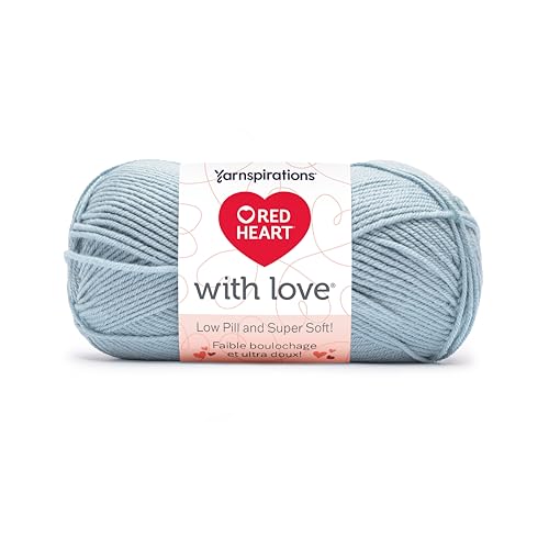 Image of Red Heart with Love Low Pill Yarn for Crocheting, Sky Blue, 3-Pack
