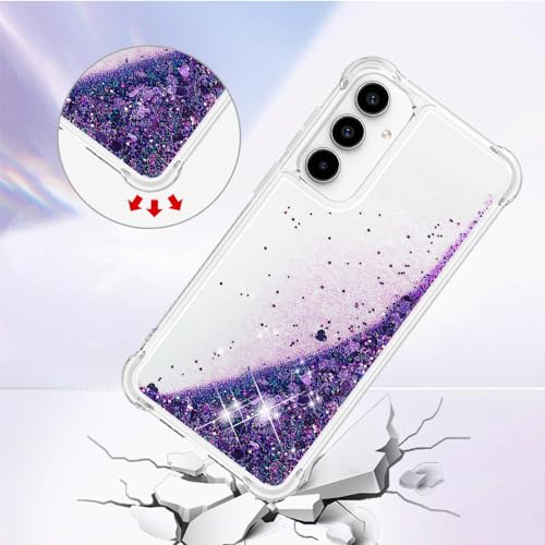 Coque Galaxy A36 transparente violette en TPU souple à paillettes - 3
