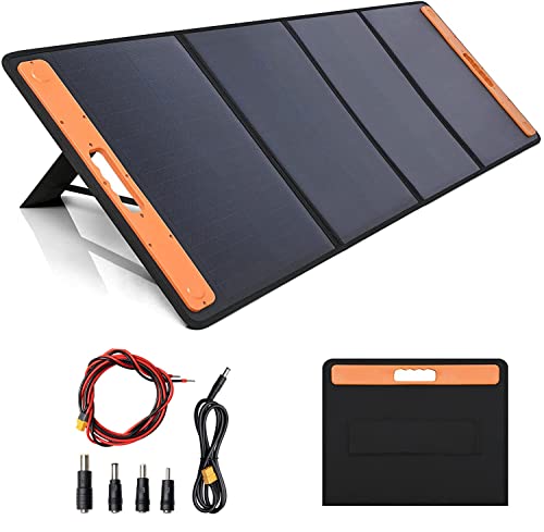 200W 18V Faltbares Solarpanel Tragbares monokristallines Solarladegerät Solarzelle für Kraftwerk mit USB- und DC-Ausgängen für Boot Camping Camper Auto Off-Grid Home RV (200W Solar Kit) Cover