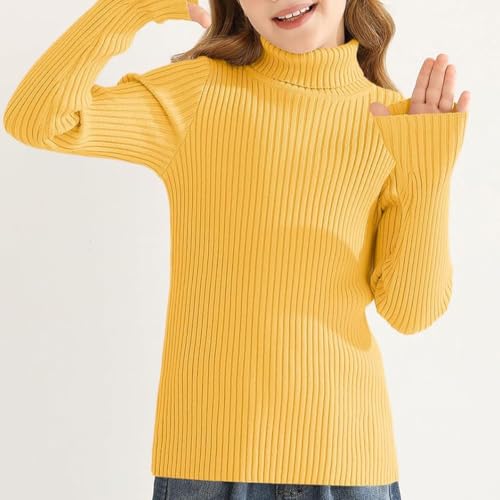 Girls' high Neck Sweater, Thickened Knit Slim fit, Versatile Warm Inner top4