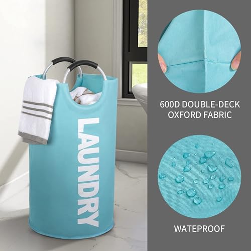 ZERO-JET-LAG-82L-Large-Laundry-Basket-Collapsible-Fabric-Foldable-Laundry-Bag-With-Handles-Waterproof-Washing-Clothes-Bin-Bag-Fall-Essentials-Great-for-Gifting-Light-Blue-L ZERO JET LAG 82L Large Laundry Basket Collapsible Fabric Foldable Laundry Bag With Handles Waterproof Washing Clothes Bin Bag Fall Essentials Great for Gifting Light Blue L