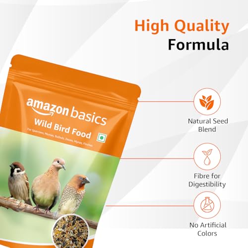 Image of Amazon Basics Mix Seed Bird Food for Wild Birds | 1 Kg | 100% Natural | Energy-Rich & Easily Digestible | Suitable for All Life Stages | Made in India