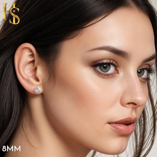 Image of HIGHSPARK 925 Silver inchSparkling Martini inch Solitaire Earrings | 92.5 Sterling Silver and Diamond like Brilliance Sparkling Zirconia | Lovely Gift