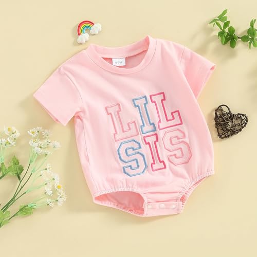 Big Brother/Sister Little Brother/Sister Matching Outfit Short Sleeve Shirt Tops/Romper Siblings Matching Outfit3