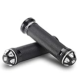 NIBBI Motorcycle Hand Grips, Racing CNC Aluminum & Soft Rubber Handlebar,7/8' Handle Grips for ATV GY6 Scooter (Silver)