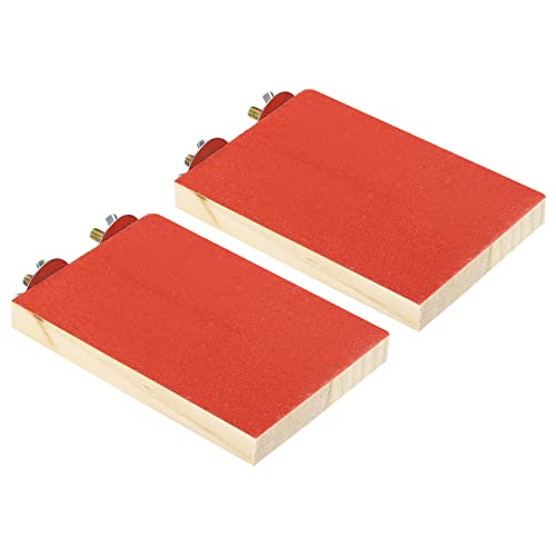 PATIKIL Bird Perch Stand, 2 Pack Parrot Stand Platform Playground Paw Grinding Clean for Parakeet Cockatiel Cage Accessory Red