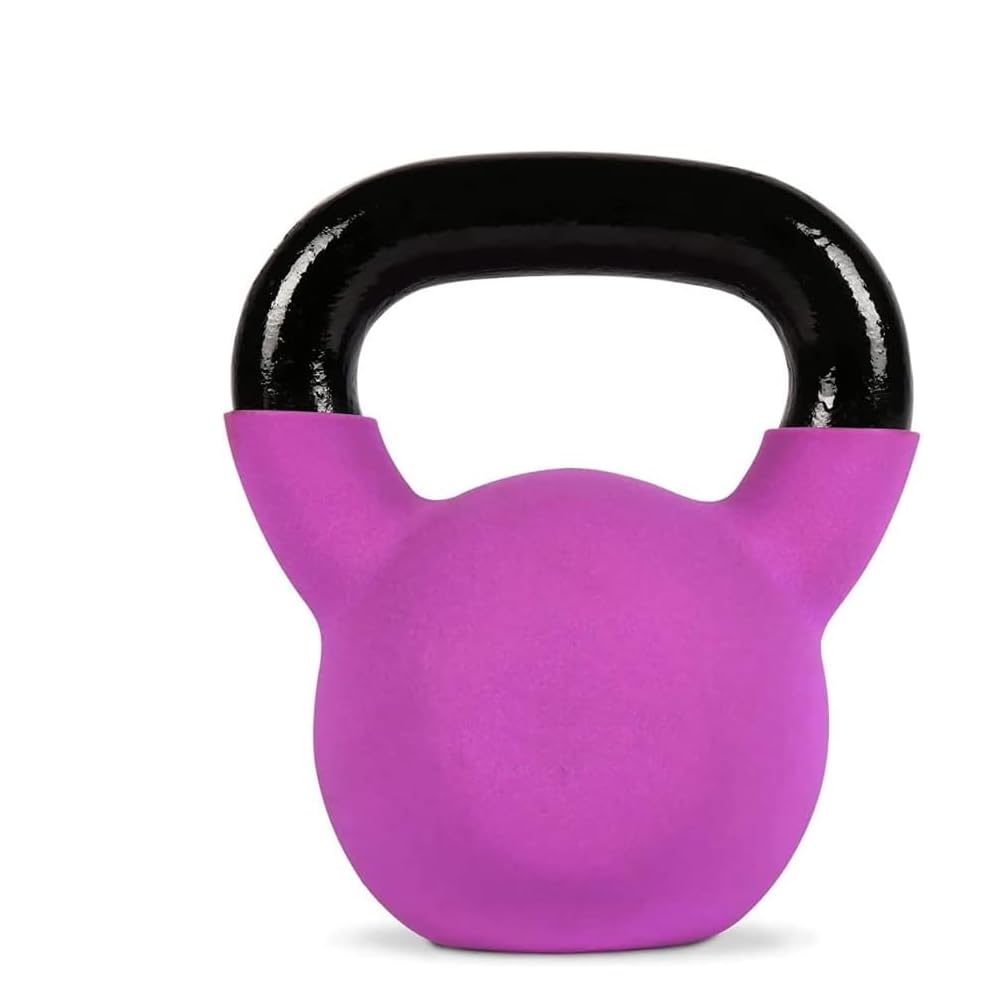 Kettlebell Peso Hantle Fitness 12 kg Żeliwny z Uchwytem do Treningu Siłownia Domowa Fioletowy