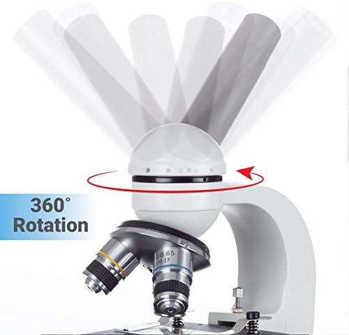 AmScope - Compound Student Microscope, 40X-1000X, Monocular Head, All Glass Optics, LED, All Metal Framework, Cordless Capable Beginner Microscope - M150C