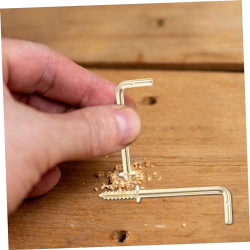 Image of Sturdy Durable 50pcs L-Shape Screw Hangers 7 /8'' .34'' Self-Tapping Metal Screws for Wall Hanging and DIY Projects