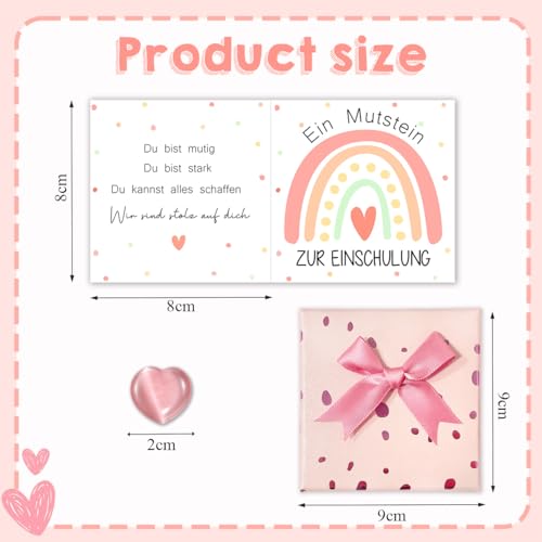 Mutstein für Kinder Einschulung - Schulkind 2026 Mädchen Geschenk Mutmacher – Ansicht 2