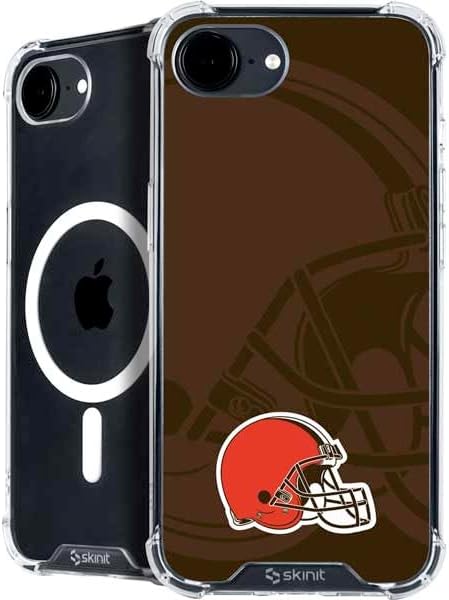 Skinit Phone Case Compatible with MagSafe iPhone 16e - Officially Licensed NFL Cleveland Browns Double Vision Design
