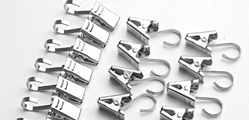 Anneaux De Rideaux Avec Pinces HorBous - Lot De 30, Cercle Fer 50 Mm, Clip Acier Inox, Charge 5 Kg