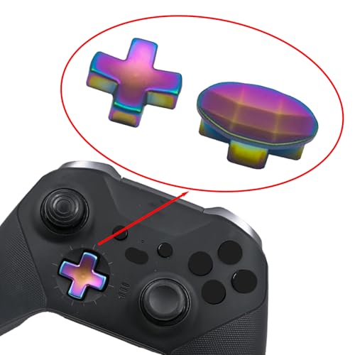 Image of 2 Pcs Metal D-pads for Xbox One Elite Series 2 ,Replacement Parts Metal D-pads Kits for Xbox One Elite Series 2Controller (Rainbow) [video game]