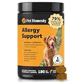 Dog Allergy Relief Immunity Chews - Paw Licking, Itching & Seasonal Allergies - with Colostrum, Probiotics, Turmeric & Salmon Oil - Vet Recommended Anti-Itch Supplement for Dogs (Salmon, 180 Ct)