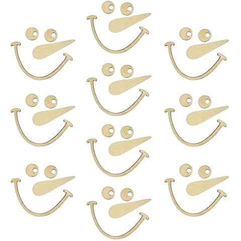 10 Piece Wooden Snowman Face Blank Craft Kit, Christmas Wooden Space Decorations, Reusable DIY Snowman Crafts for Christmas Home, Wall Decorations, Party Supplies Cover