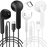 2 Pack USB C Headphones Wired Earphones USB C Earphones Type C Headphones In Ear Earbuds Wired with Mic Wired Headphones for iPhone 17 16 15 pro Samsung Galaxy S23 S22 S21 iPad Pro Huawei Google