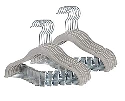 Finnhomy Non-Slip Clothes Hangers for Baby and Kids 20-Pack Velvet