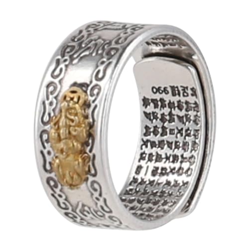 Amulette de protection de la richesse, bijou bouddhiste réglable pour homme et femme, cadeau d'anniversaire, Nouvel An, bague Feng Shui réglable pour homme et femme
