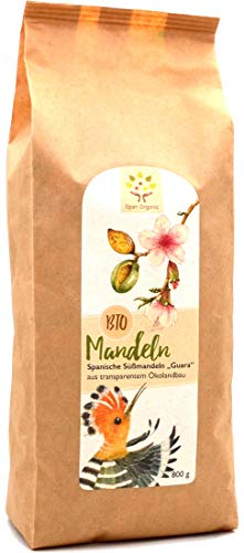 Bio-Mandeln 800g, 0,8kg, 100% Süßmandeln aus regenerativer Landwirtschaft in Spanien Cover