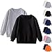 2-Pack Unisex Kids Basic Crewneck Sweatshirt Toddler Long Sleeve Tops Comfy Cotton Pullovers for Boys Girls 1-11 Years