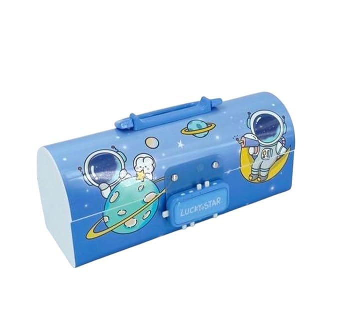 Hanvika Plastic Multi-Functional Pencil Box with Double Password