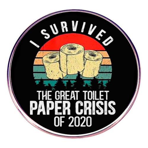 maiyixiang I Survived Great Toilet Paper Crisis Of 2020 Enamel Pin Cartoon Toilet Paper Brooch Lapel Pin Colorful Toilet Paper Badge Pin Humorous Satire Pin Clothes Shirt Bag Decoration