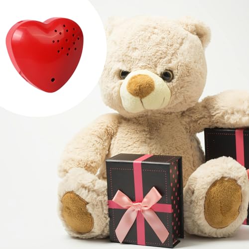 Pumwoy Diktiergerät für Stofftiere 30 Sekunden Aufnahme, Aufnehmbares Soundmodul, Herzförmiger Diktiergerät, Sprachbox Zum Sprechen Spielzeugzubehör für Stofftier-DIY, WJ00004