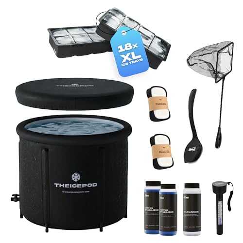 Image of The Pod Company Standard Ice Pod Complete Care Bundle - 84-Gallon Cold Plunge Tub with 18 Ice Bricks, Water Maintenance Kit, Thermometer & Cleaning Tools