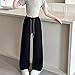 Wide Leg Sweatpants for Tween Girls High Waisted Baggy Pants Fashion Girls Drawstring Athletic Joggers Black 15-16 T