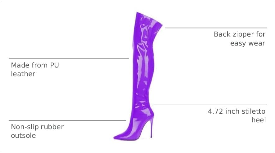 Image of Thigh high boots for women striped Back zipper Burgundy Zebra Print Over the knee Sexy gold white pointed toe Cow Print leopard Magenta stiletto heel