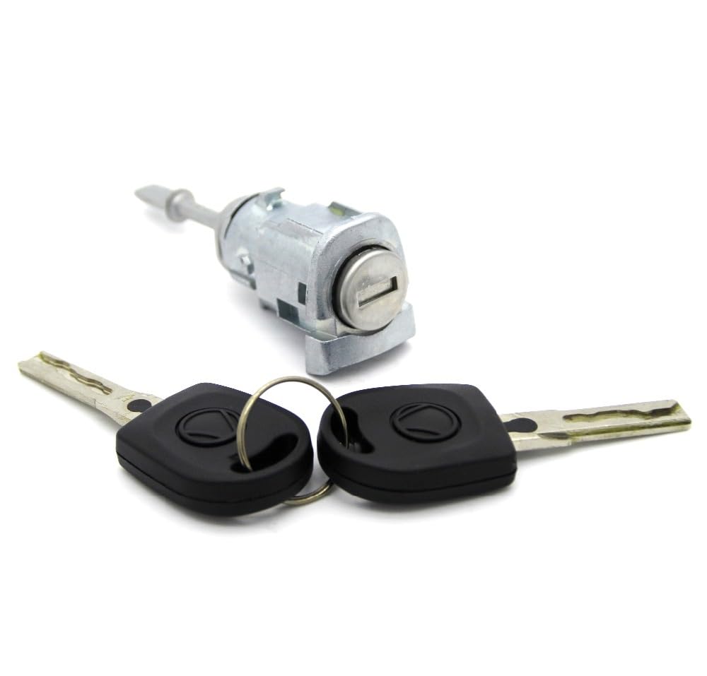 Cylindre DE Serrure DE Porte Gauche avec 2 CLÉS, for VW, for Passat, for Seat, Toledo Leon Arosa Lupo 3B0837167 Barillet de Serrure de Voiture