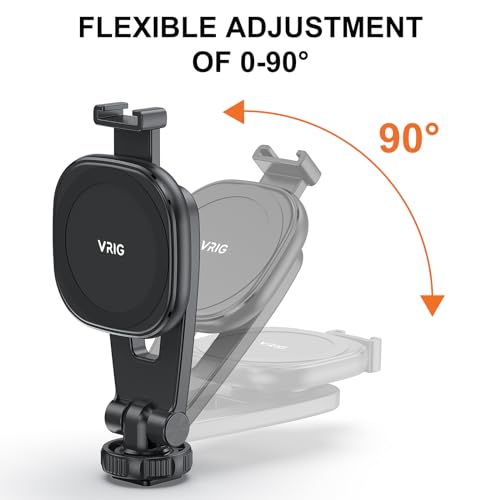 Image of VRIG MG-03 Magnetic Phone Tripod Mount for iPhone and MagSafe Cases | 360 Rotation Cold Shoe, Camera Phone Mount Compatible with iPhone 17 16 15 14 13 12 Series, Phone Holder for Camera, Tripod