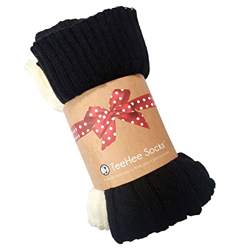 Teehee Socks S/Z04-3A25 Teehee 80S Vintage Comfortable Ribbed Cable Knit Leg Warmers thumb #1