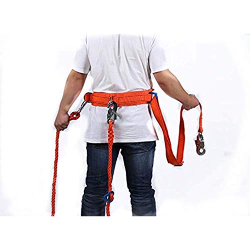 HUAWELL Body Safety Harness for Climbing Cement Pole with Two Safety Rope International Standard (Red rope)