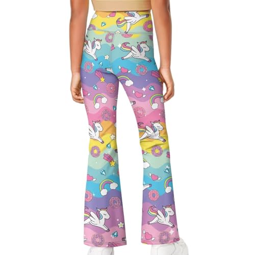 Flare Yoga Pants for Girl High Cut Legging Tummy Control Kids Long Trousers Casual Bell Bottom Sweatpants4