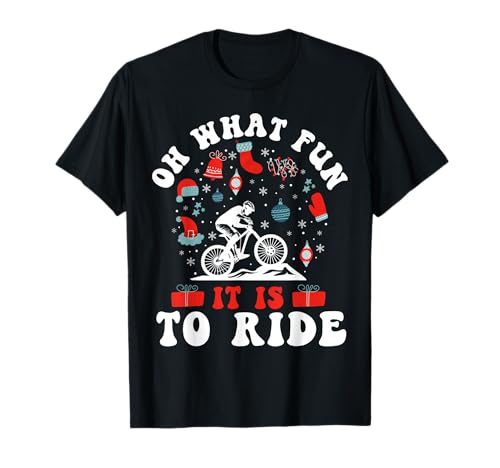 Enduro MTB Mountain Bike Riding Downhill Christmas Oh What T-Shirt